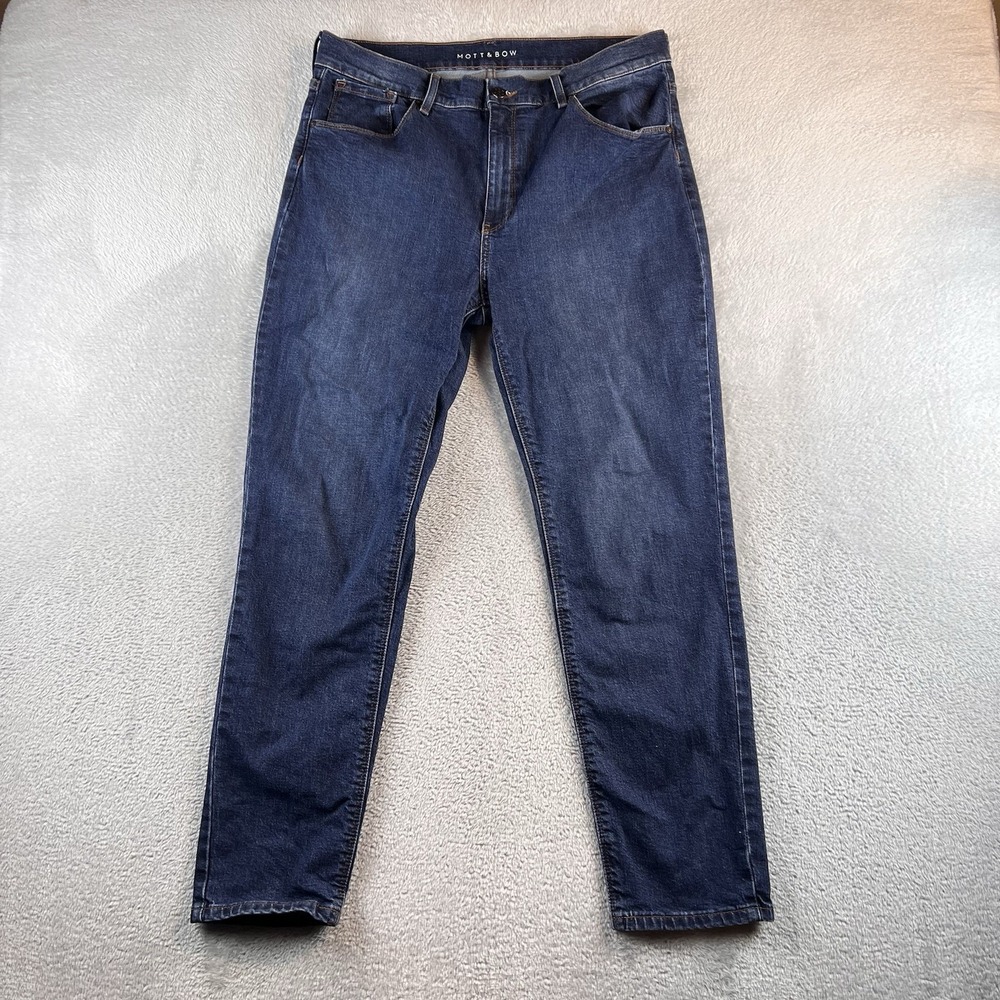 Mott and Bow Mom Ridge Jeans Women's 32x29 Blue Dark Wash Denim Mom Boho